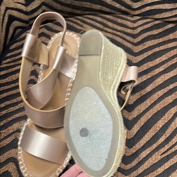 SO Rose Gold Wedge Sandals with Crisscross Straps - Picture 7 of 7